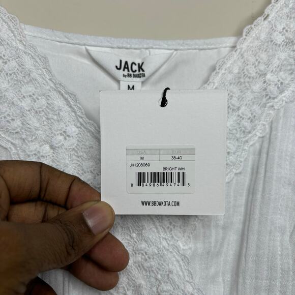 NWT Jack by BB Dakota White Boho Lace Strappy Mini Dress Summer Vacation Medium - Picture 6 of 10